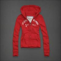 dames abercrombie fitch pullover zip 1st div rood Kleren Winkel nufqn394